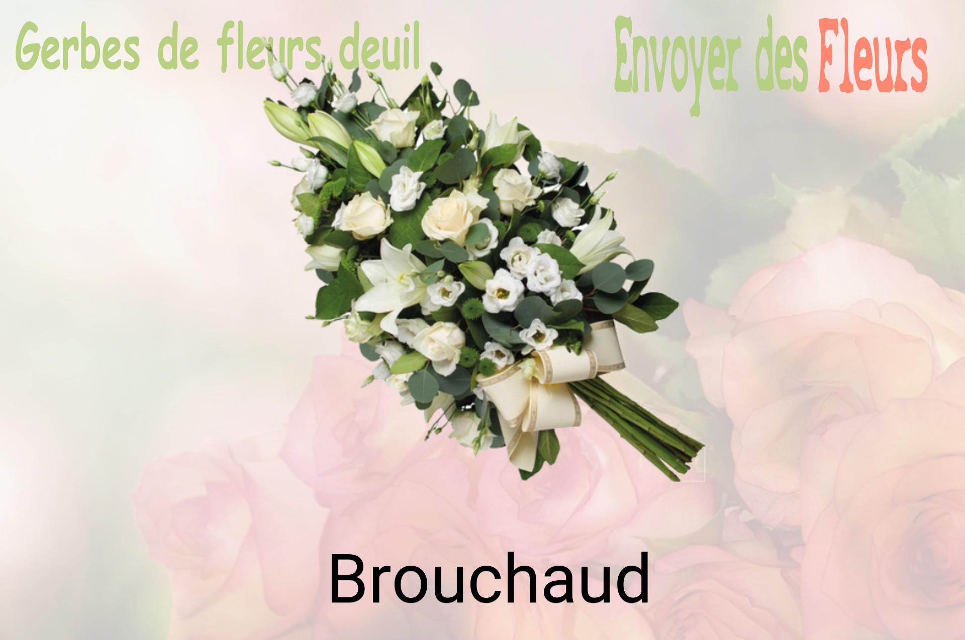 Gerbe de fleurs de deuil livrée à Brouchaud